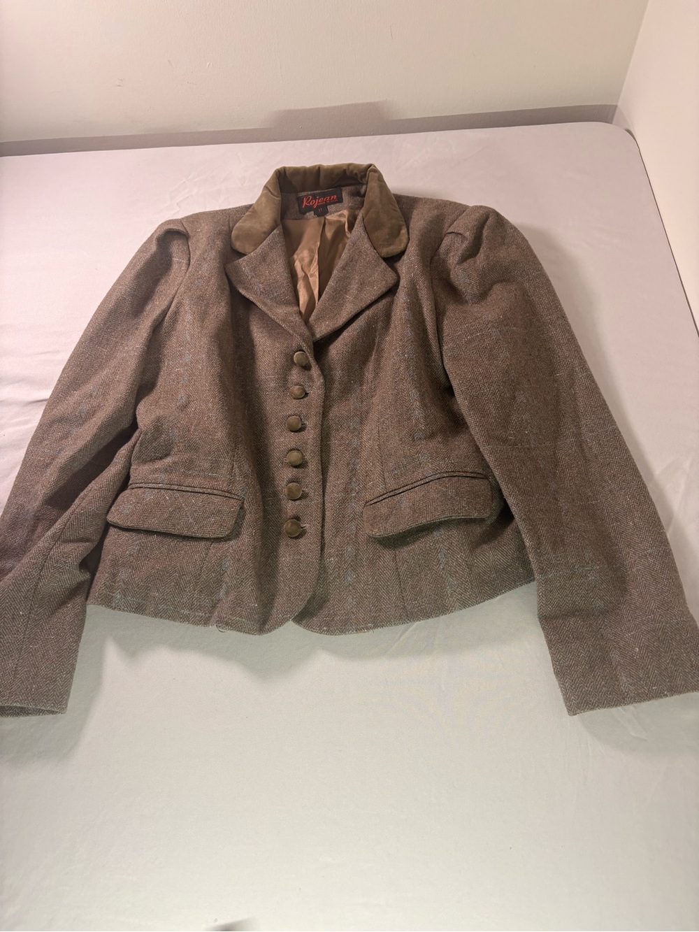 Ralph Lauren Brown Herringbone Wool Blazer